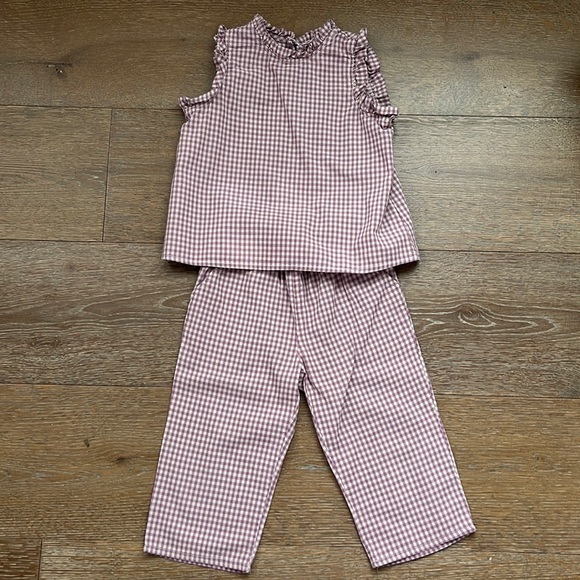 Super cute matching girl checkered set in purple | size 3Y - Picture 2 of 6